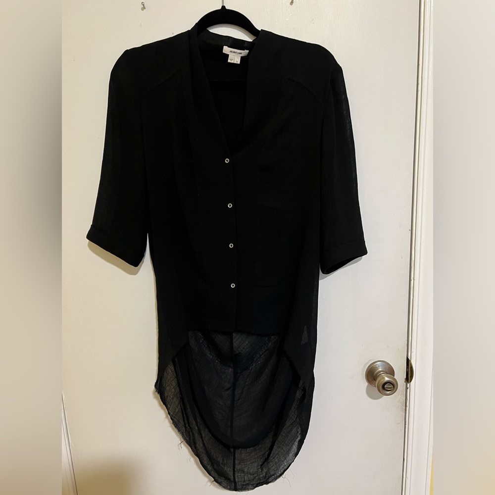 Helmut Lang Raw Edge Button Down High Low Short S… - image 5